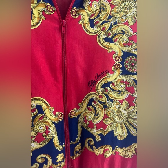 Vintage Red Silk Oleg Cassini Silk Jacket- Large - Picture 4 of 5